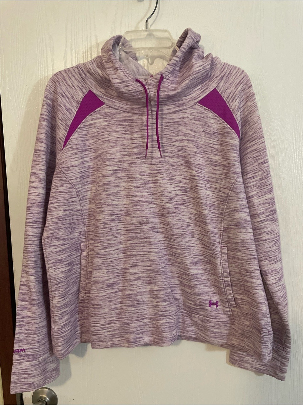 Under Armour Storm ColdGear Womens Large Purple Space Dye Hoodie Pullover